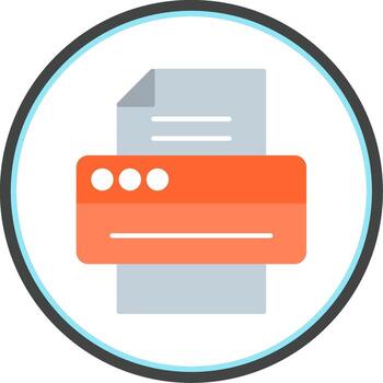 Printer Flat Circle Icon vector