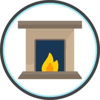 Fireplace Flat Circle Icon vector