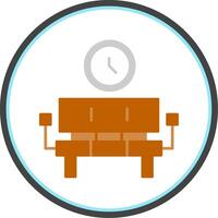Waiting Room Flat Circle Icon vector