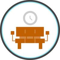 Waiting Room Flat Circle Icon vector