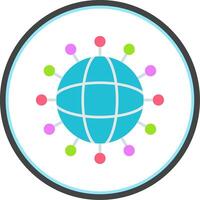 Connected Flat Circle Icon vector