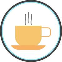Hot Coffee Flat Circle Icon vector