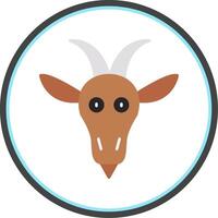 Goat Flat Circle Icon vector