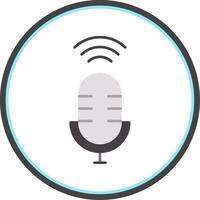 Voice Assistant Flat Circle Icon vector