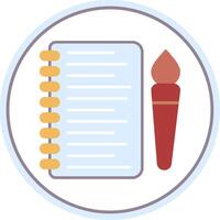 Sketchbook Flat Circle Icon vector