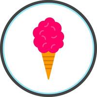 Cotton Candy Flat Circle Icon vector