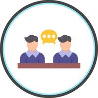 Business Meeting Flat Circle Icon vector