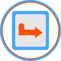 Turn Right Flat Circle Icon vector