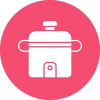 Rice Cooker Glyph Circle Icon vector