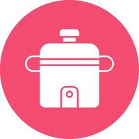 Rice Cooker Glyph Circle Icon vector