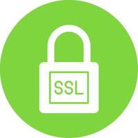 SSL Glyph Circle Icon vector