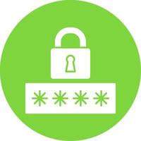 Password Glyph Circle Icon vector