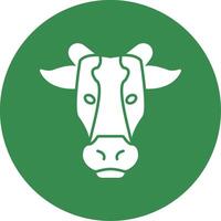 Cow Glyph Circle Icon vector