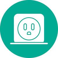 Power Socket Glyph Circle Icon vector