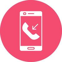 Incoming Call Glyph Circle Icon vector