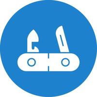 Swiss Knife Glyph Circle Icon vector