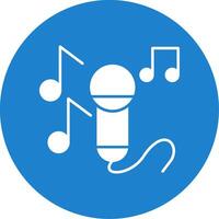 Sing Glyph Circle Icon vector