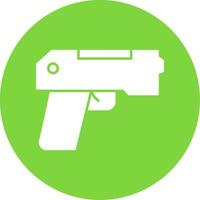 pistola glifo circulo icono vector