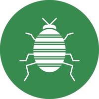 Bug Glyph Circle Icon vector