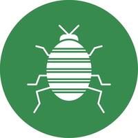 Bug Glyph Circle Icon vector