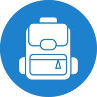 Backpack Glyph Circle Icon vector