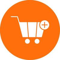 Add To Cart Glyph Circle Icon vector