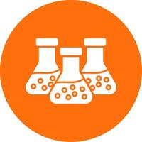 Chemistry Glyph Circle Icon vector