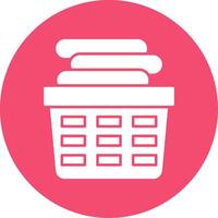 Laundry Basket Glyph Circle Icon vector