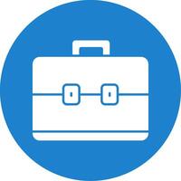 Briefcase Glyph Circle Icon vector