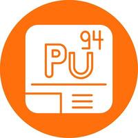 Plutonium Glyph Circle Icon vector