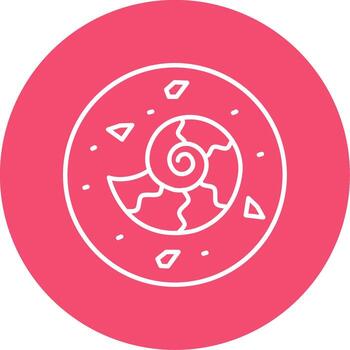 Fossil Linear Circle Multicolor Design Icon vector