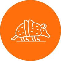 Armadillo Linear Circle Multicolor Design Icon vector