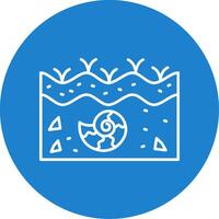 Fossil Linear Circle Multicolor Design Icon vector