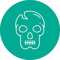 Skull Linear Circle Multicolor Design Icon vector