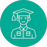 Student Linear Circle Multicolor Design Icon vector