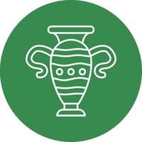 Vase Linear Circle Multicolor Design Icon vector
