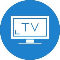 Tv Glyph Circle Icon vector