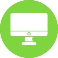 Monitor Glyph Circle Icon vector