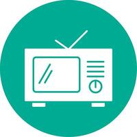 Television Glyph Circle Icon vector