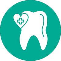 Oral Health Glyph Circle Icon vector