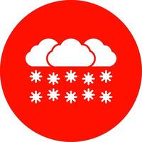 Snowing Glyph Circle Icon vector