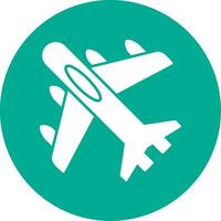 Jet Plane Glyph Circle Icon vector