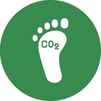 Carbon Footprint Glyph Circle Icon vector