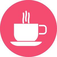 Hot Coffee Glyph Circle Icon vector