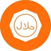 Halal Glyph Circle Icon vector