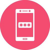 Password Glyph Circle Icon vector