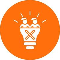 Teamwork Glyph Circle Icon vector