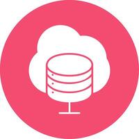 Cloud Server Glyph Circle Icon vector