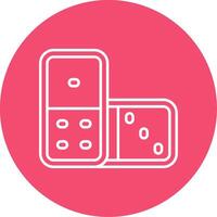 Domino Linear Circle Multicolor Design Icon vector