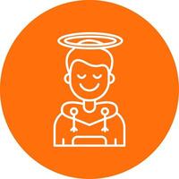 Angel Linear Circle Multicolor Design Icon vector